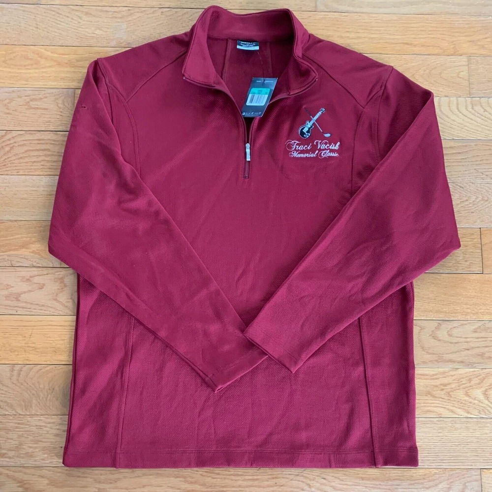 Nike Red Sport Cover Up Quarter Zip Pullover Men's XL 400099 NWT New DEFECT